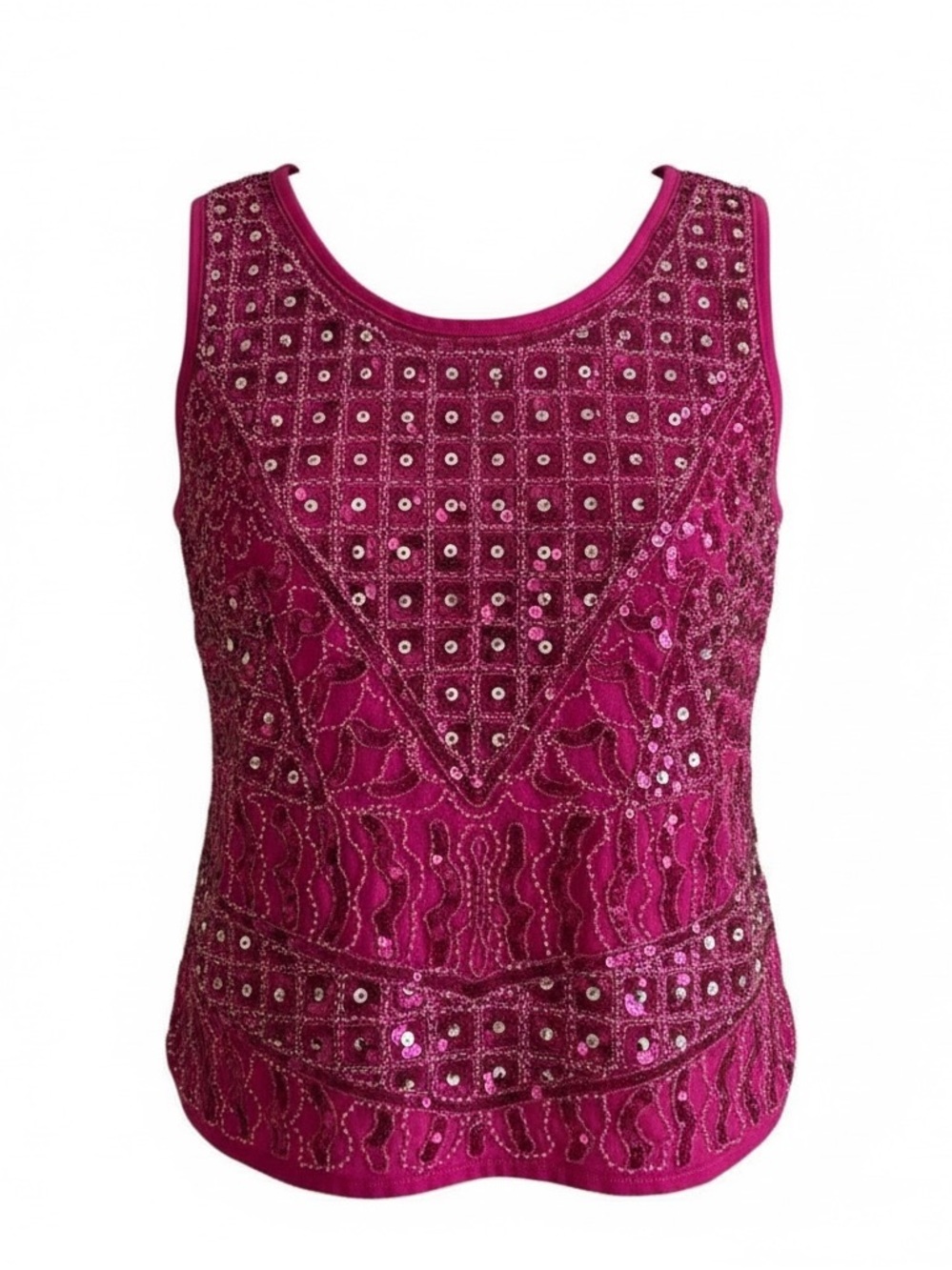 Verty Fuchsia Embellished Tank Top